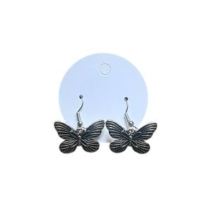 5/$25 Silver Antiqued Butterfly Earrings